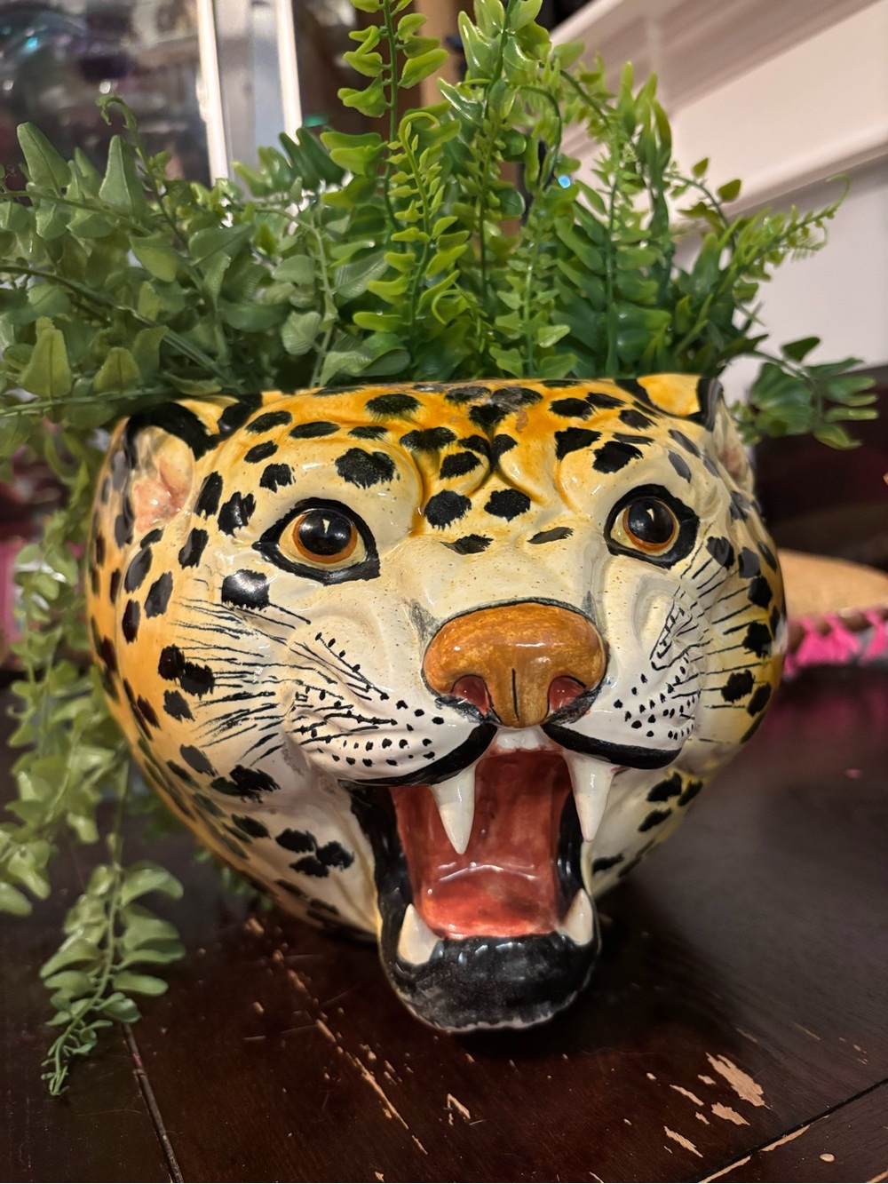 Vintage Italian Ceramic Leopard Planter pot 🌱